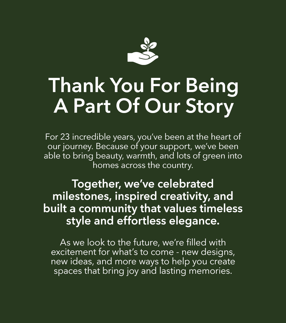 Thank you for being a part of our story