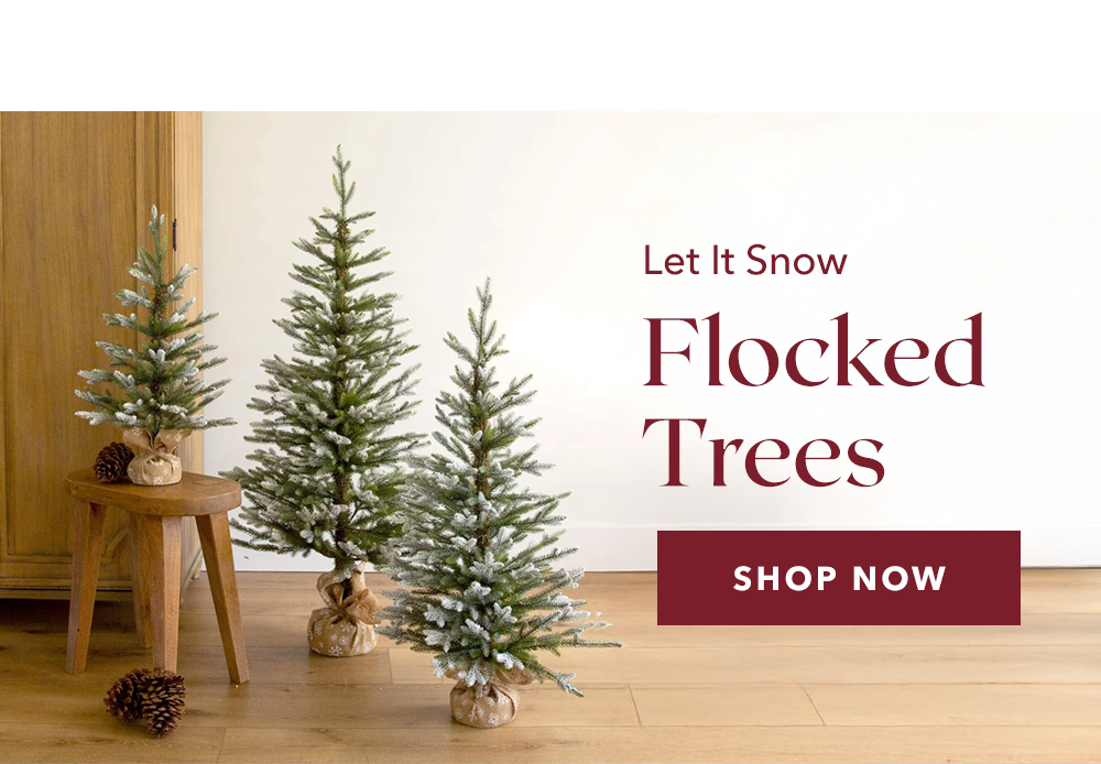Let It Snow Flocked Trees - SHOP NOW