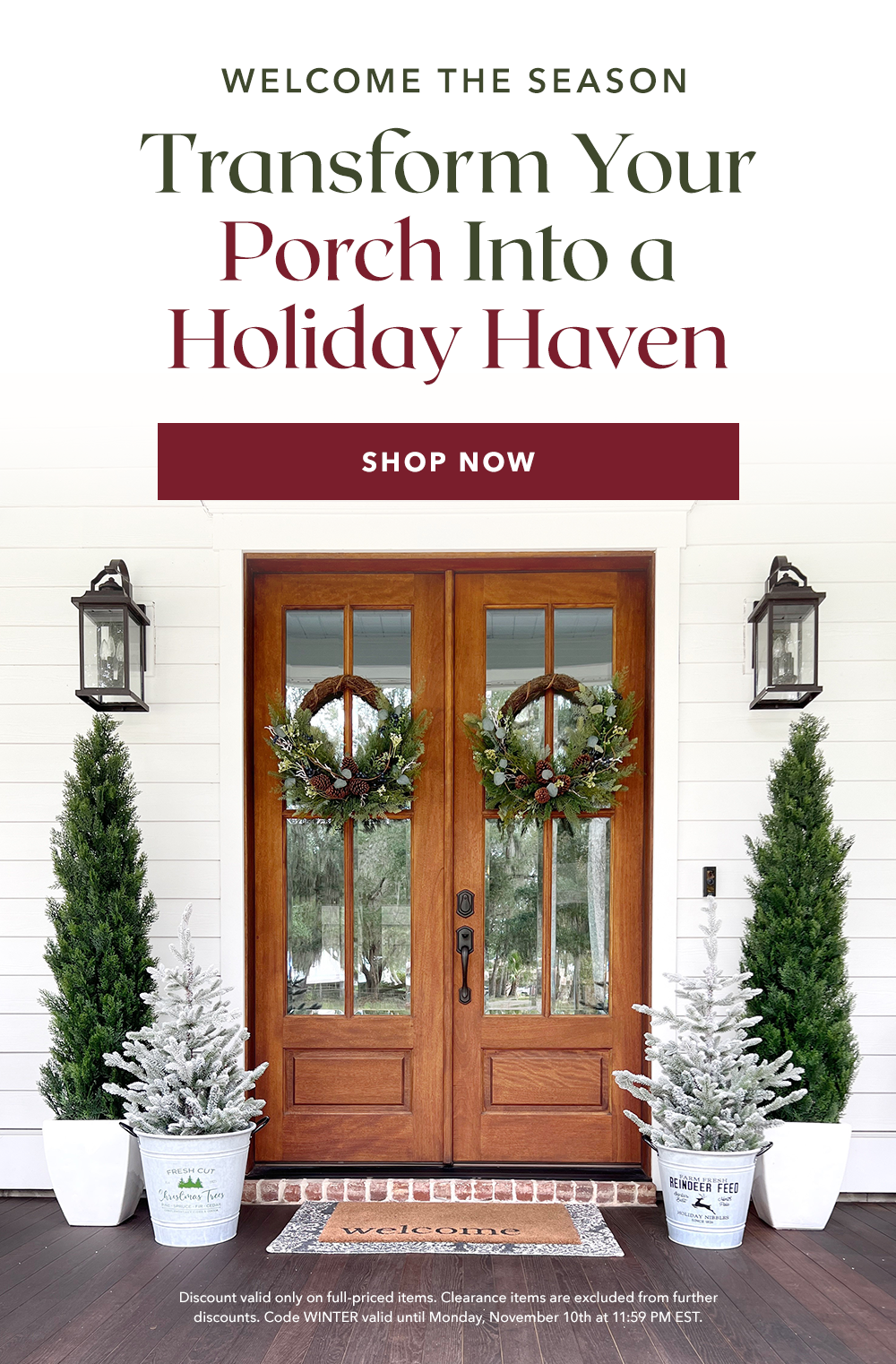 Welcome The Season |  Transform Your Porch Into a Holiday Haven
