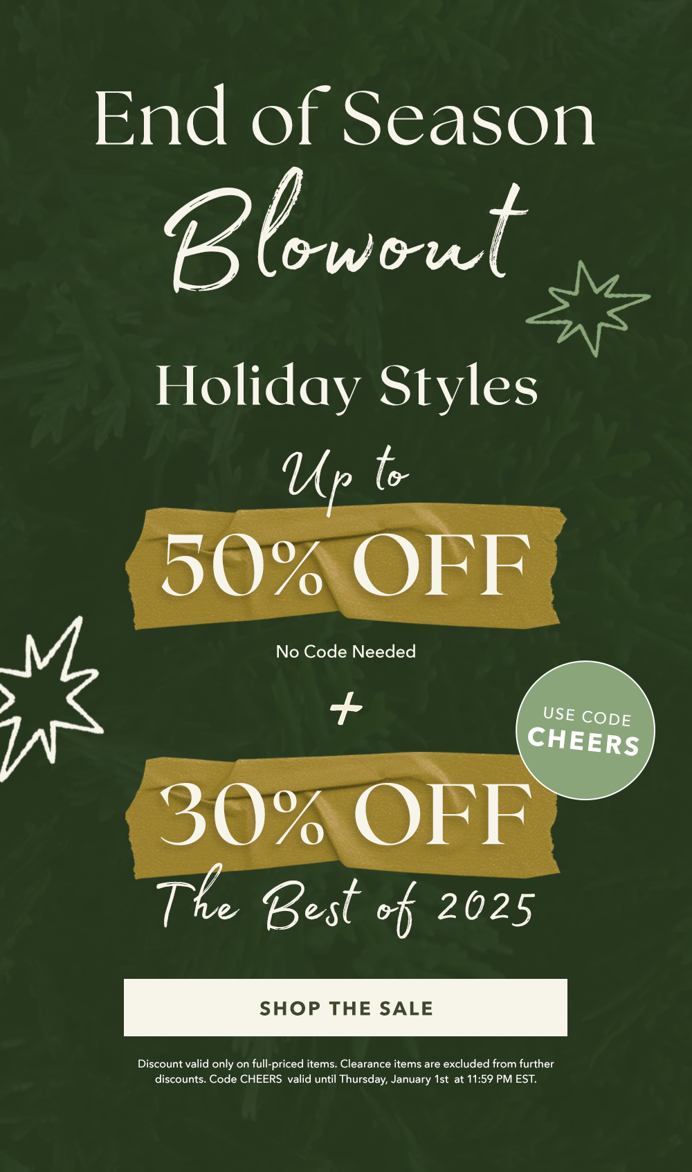 End of Season Blowout: Holiday Styles Up to 50% Off