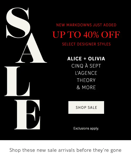 Up to 40% off - Shop Sale