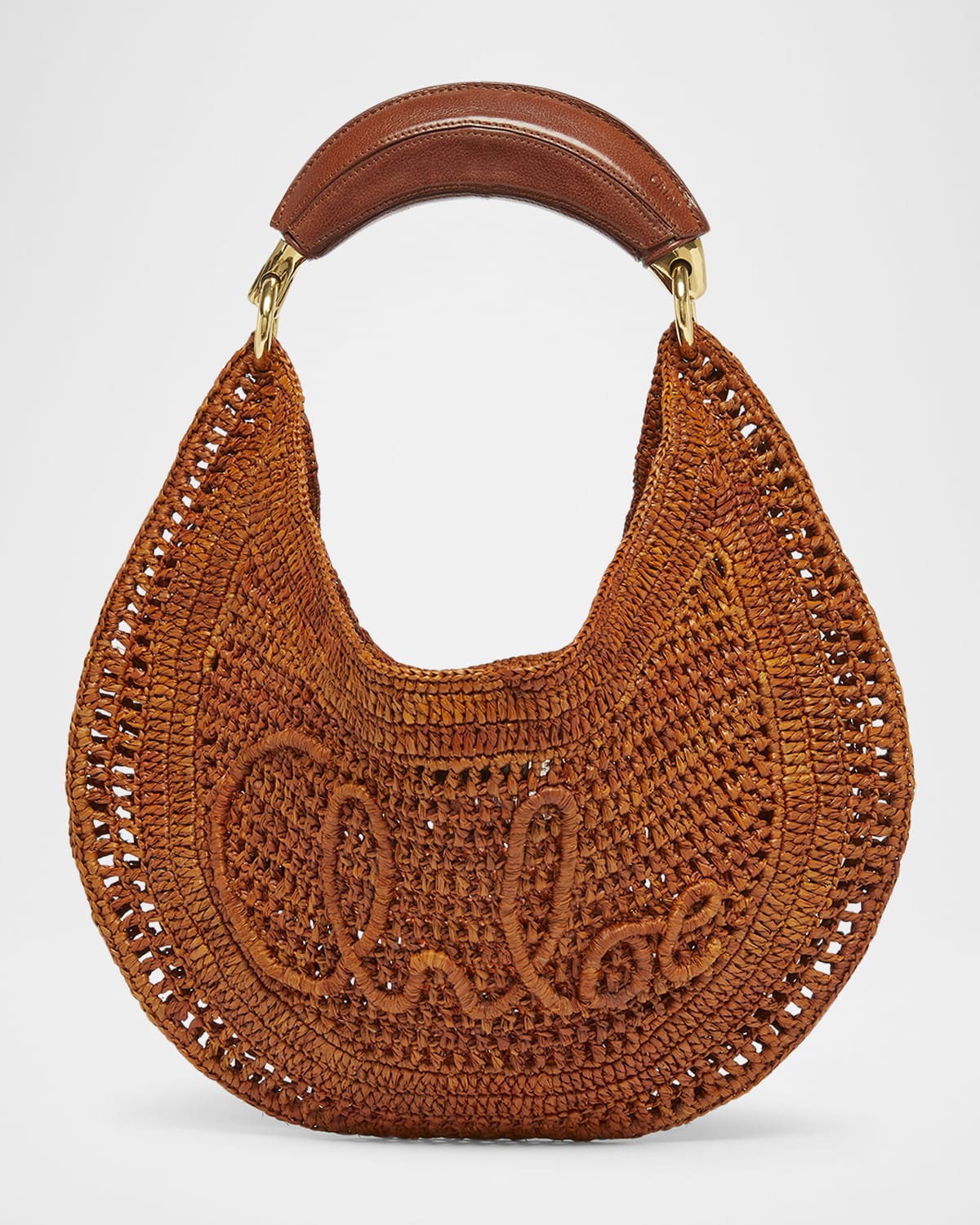 Summer Banana Top-Handle Bag in Crochet Fabric