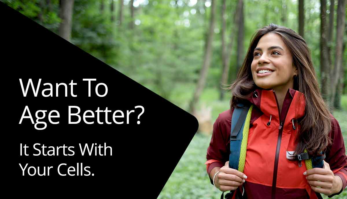 Woman hiking, she is happy