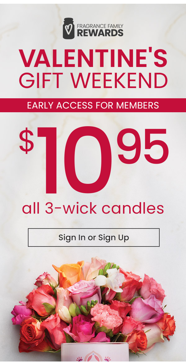 Early Access $10.95 all 3-wick candles