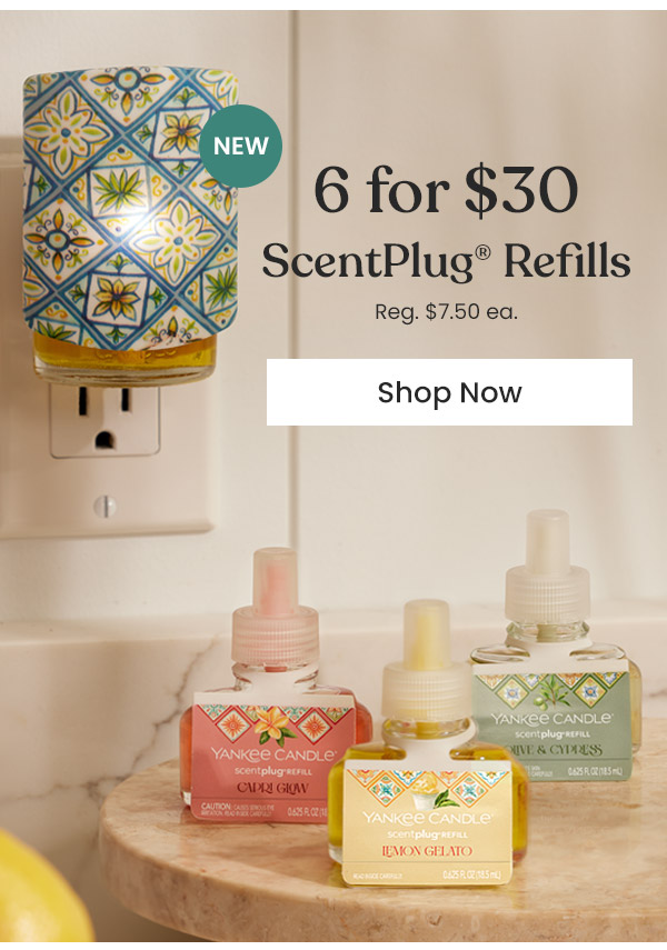 6 for $30 ScentPlug® Refills Shop Now