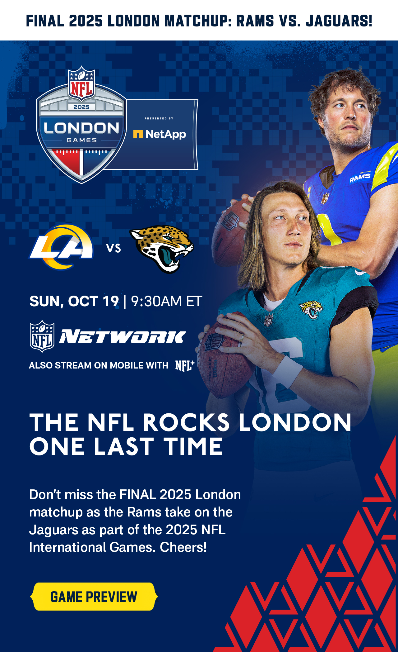 Final 2025 London Matchup: Rams vs. Jaguars!