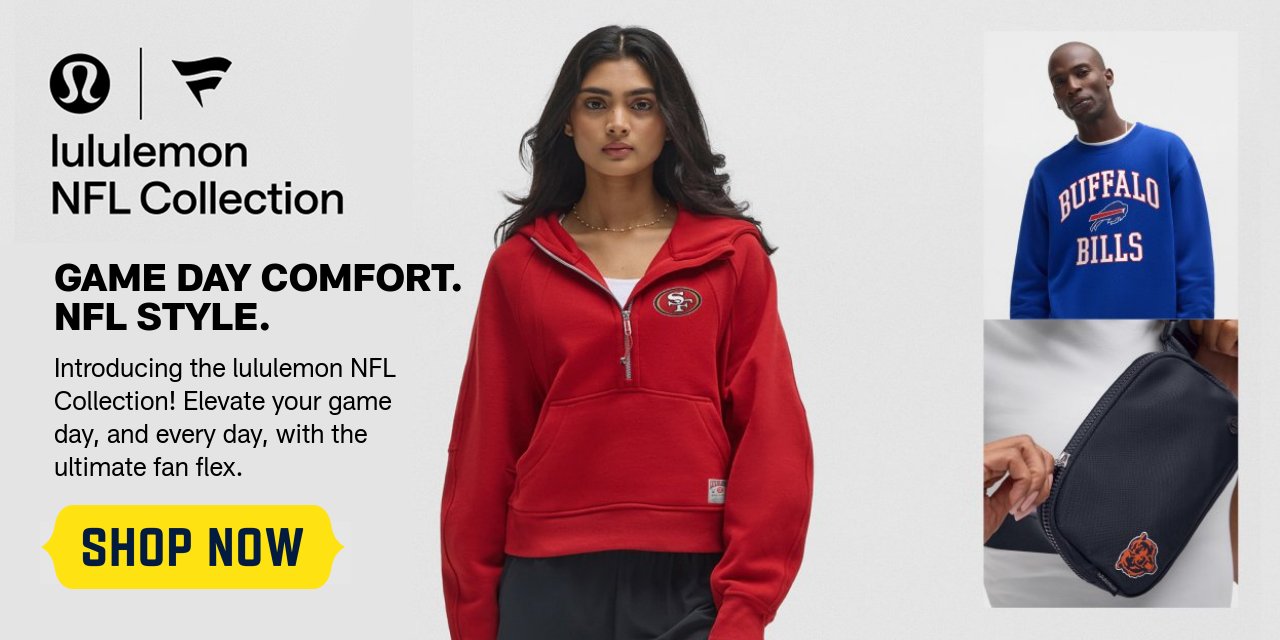 Lululemon NFL Collection. Game Day Comfort. NFL Style. Shop Now.