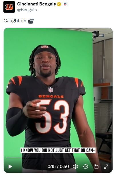 Behind-the-scenes footage from Bengals players during media day.