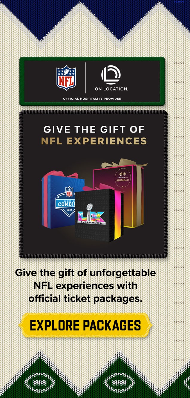 Give the gift of unforgettable NFL experiences with official ticket packages.