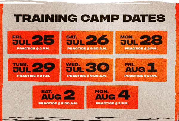 Training Camp Dates