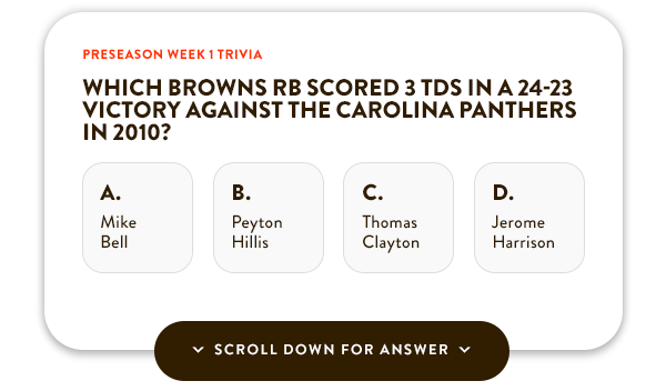 Browns Preseason Week 1 Trivia