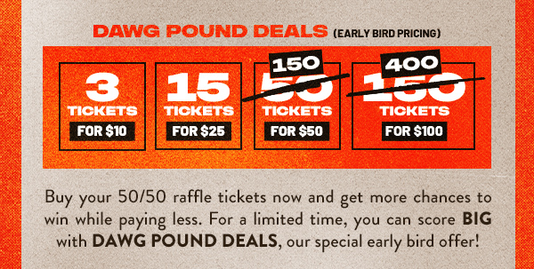 Dawg Pound Deals: Early Bird Pricing