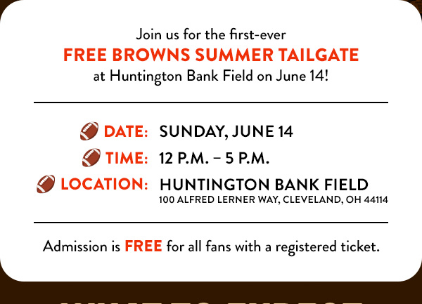 Date: Sunday, June 14 from 12 P.M. to 5 P.M. at Huntington Bank Field