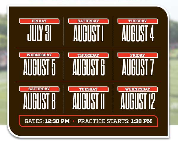 Training Camp Dates