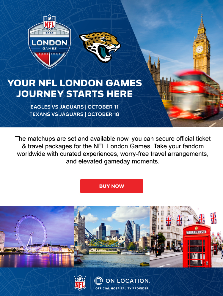 Your NFL London Games Journey Starts Here. Buy Now.