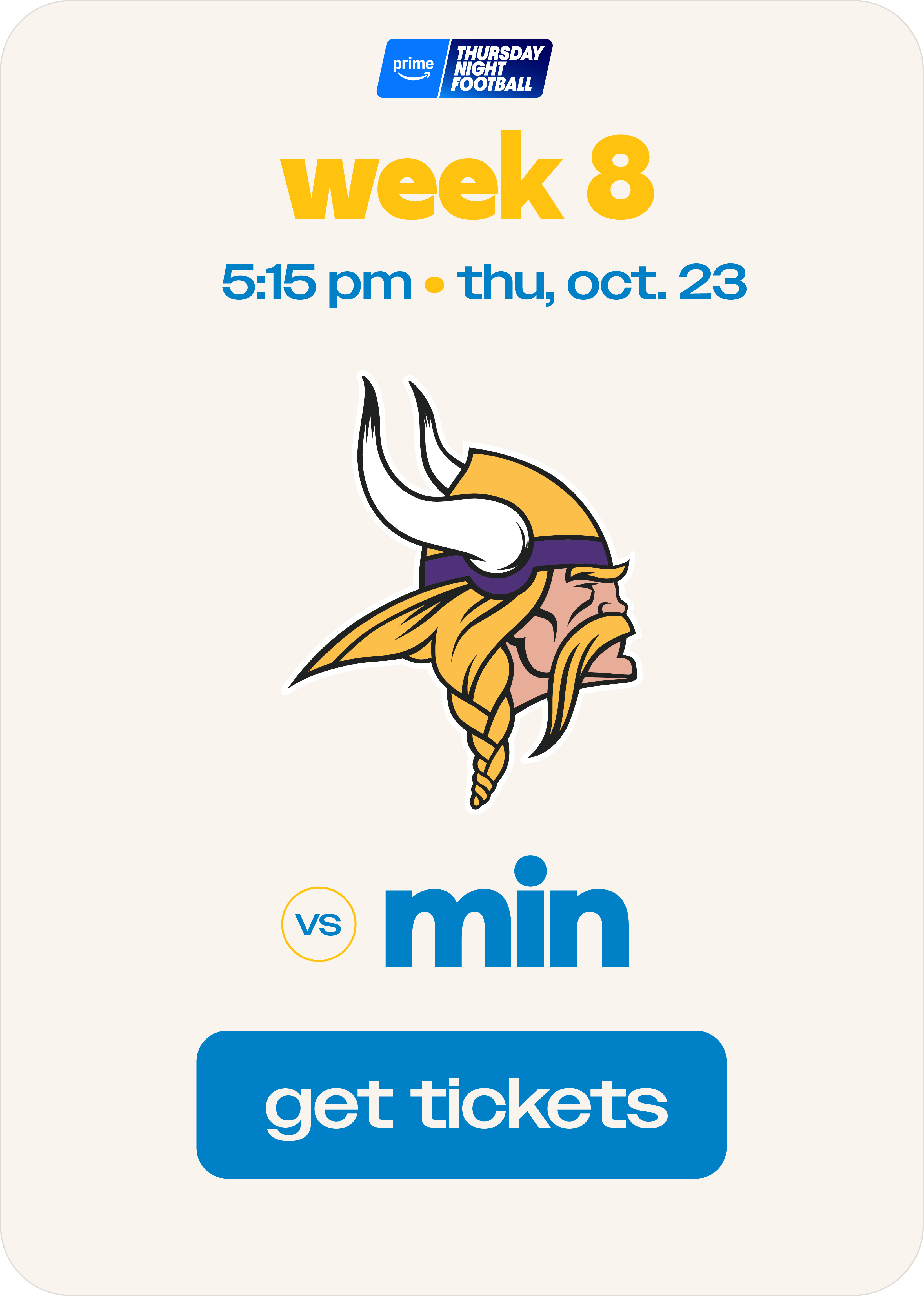 Chargers vs. Vikings- Week 8