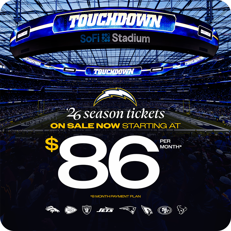 2026 Chargers Season Tickets On Sale Now!