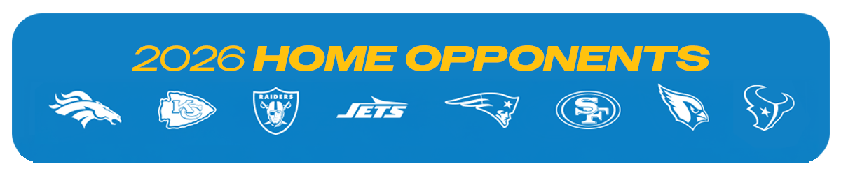 Chargers 2026 Home Opponents