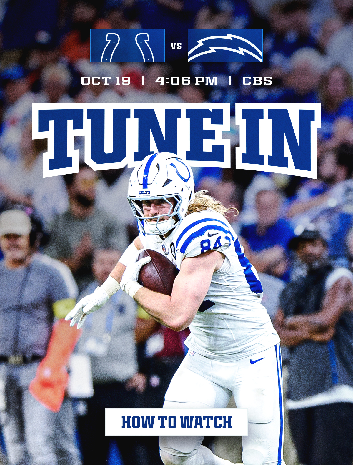 How to watch: Colts vs  Chargers on October 19. Tap to learn how to watch, listen, stream, and more.