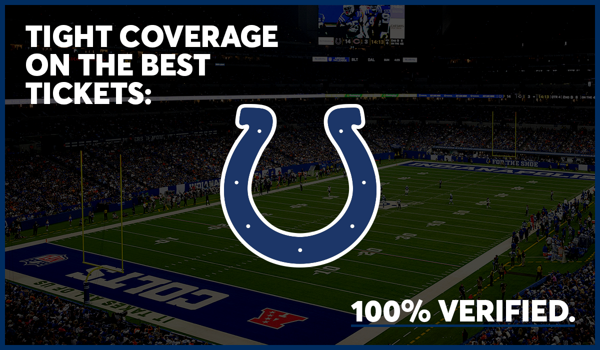 100% verified tickets from Ticketmaster. Click to find Colts tickets now.