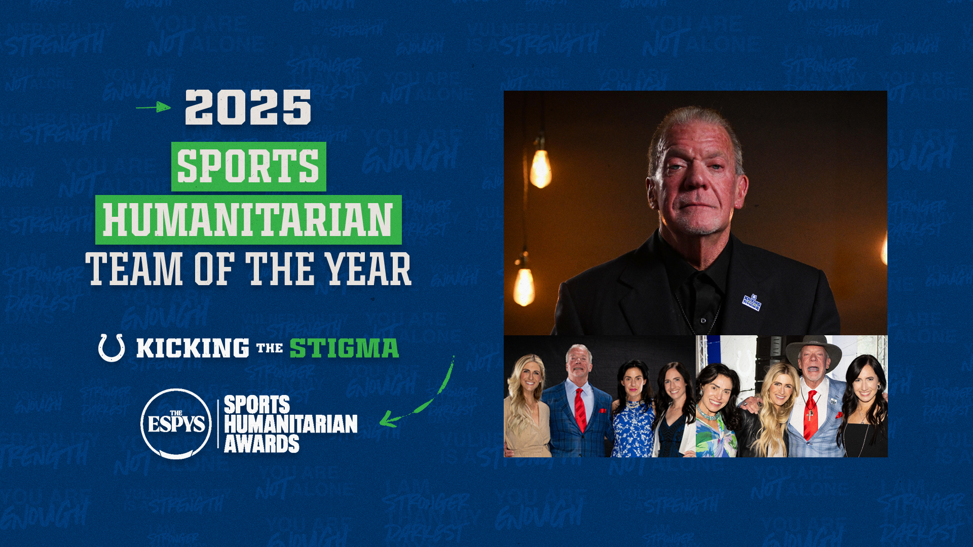 Colts, Kicking The Stigma Win 2025 Sports Humanitarian Team of the Year ESPY Award. Tap to read more.