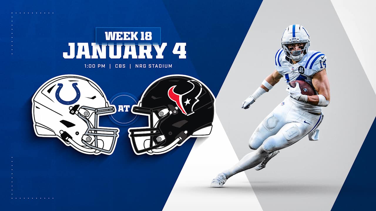Colts' Week 18 game at Houston Texans to kick off at 1 PM Eastern on Sunday, January 4. Tap to read more.