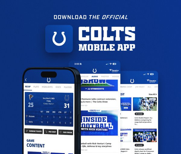 Display images to download the Official Colts Mobile App.
