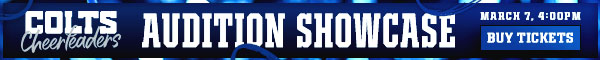 The Colts Cheerleaders' Audition Showcase is March 7 at 4 PM. Tap to buy tickets now.