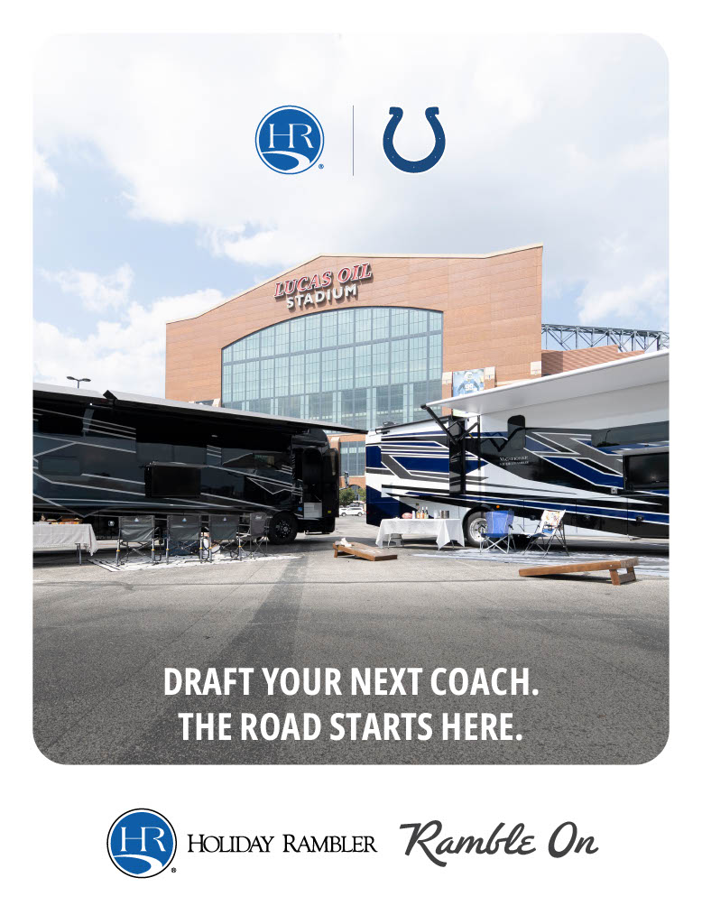 While the Colts are busy making picks in Pittsburgh, we're making it easy to make yours. As proud partners of the Indianapolis Colts, Holiday Rambler has the perfect coach waiting — built for every tailgate, road trip, and game day adventure this season. Tap to draft your next coach now.