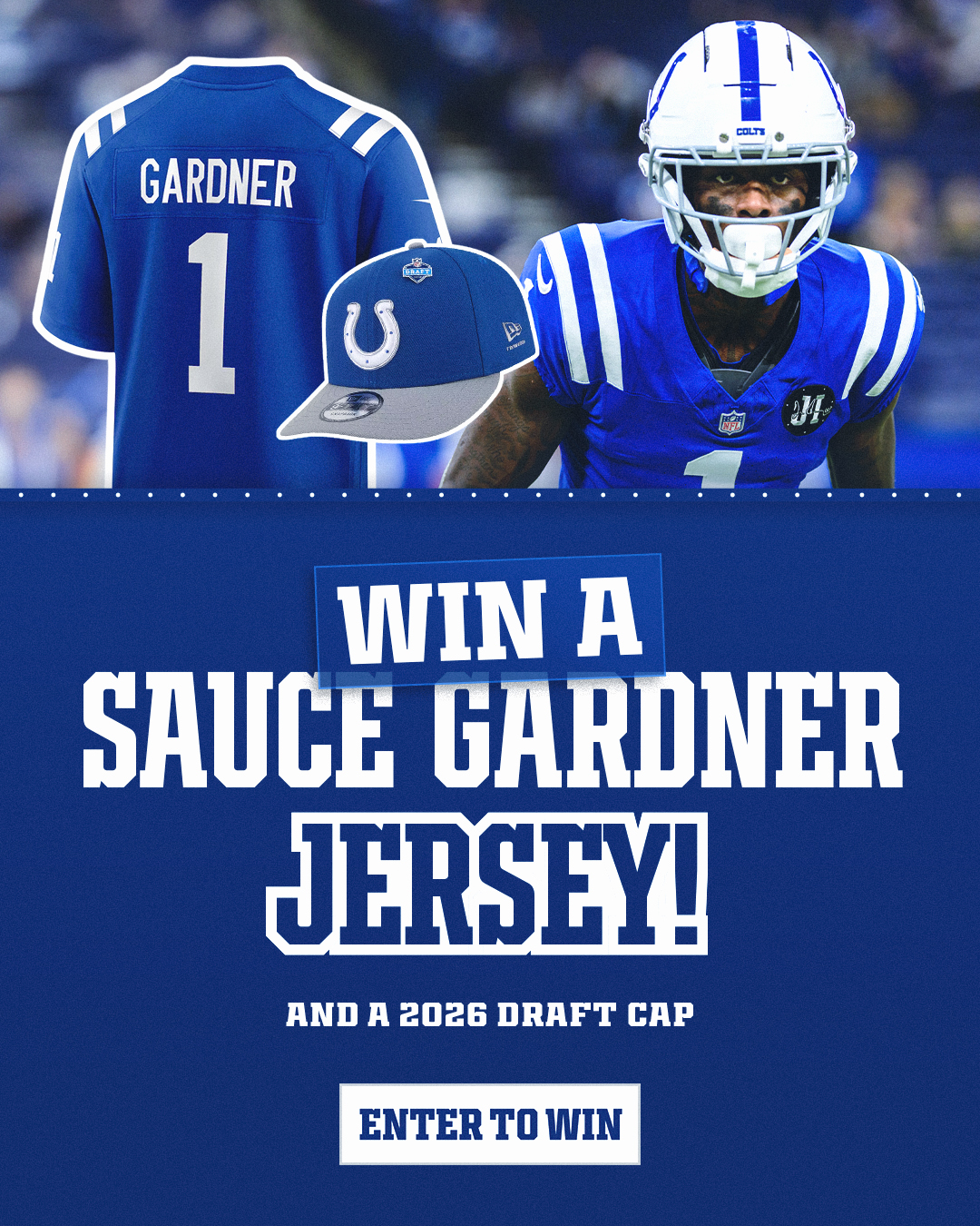 Enter to win a Sauce Gardner jersey and 2026 draft cap! Tap to enter now.