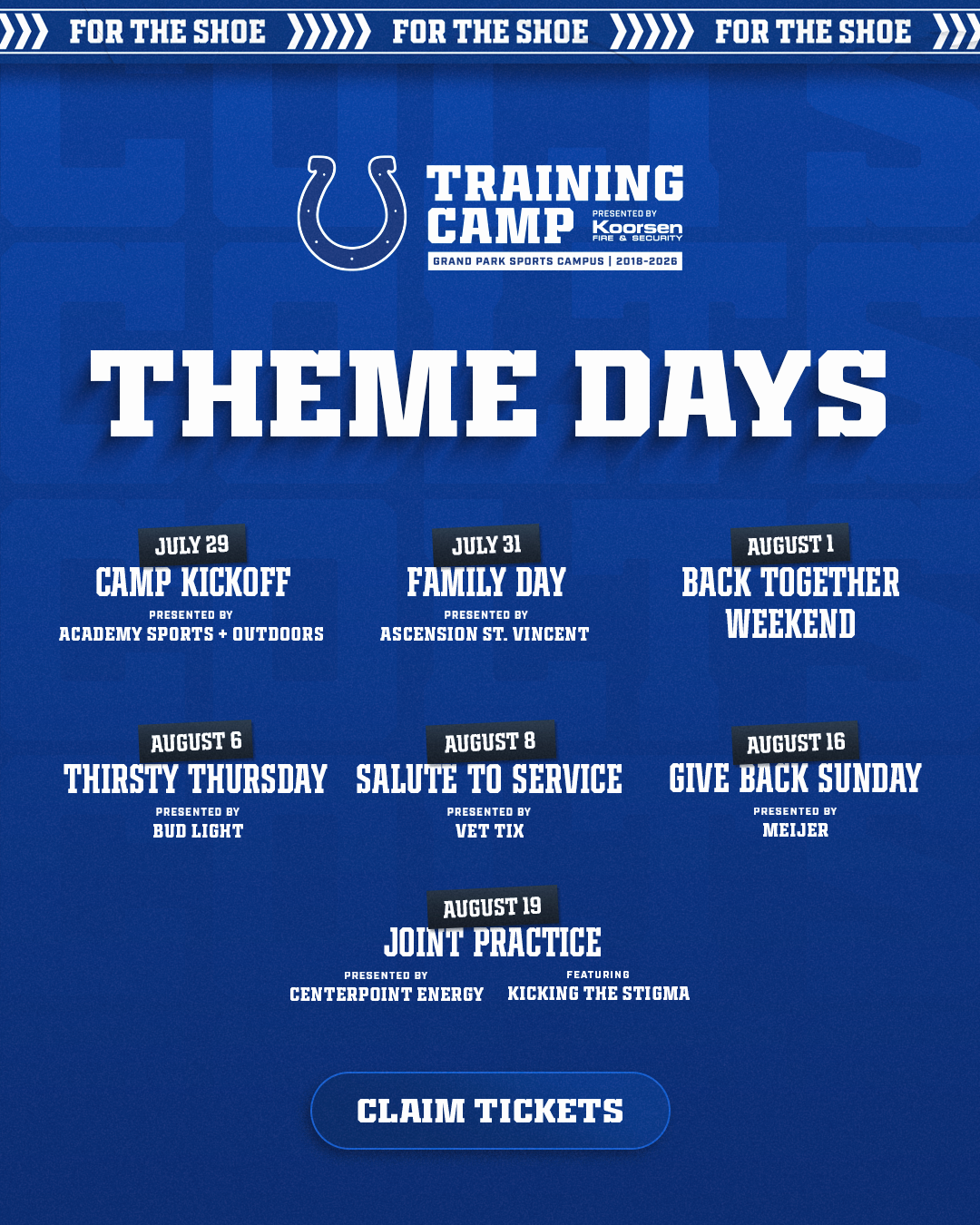 Training Camp theme days are official! Tap to explore all themes and get tickets. 