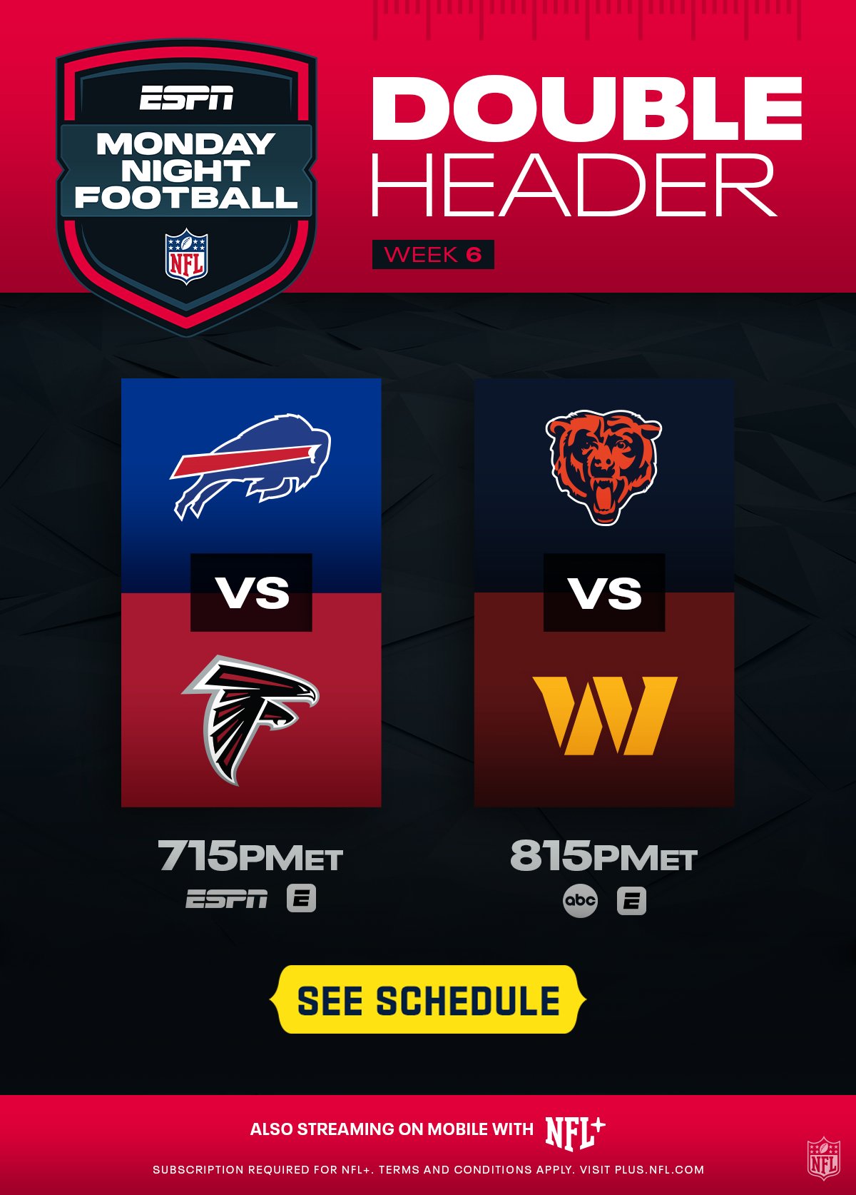 MNF Double Header Matchup