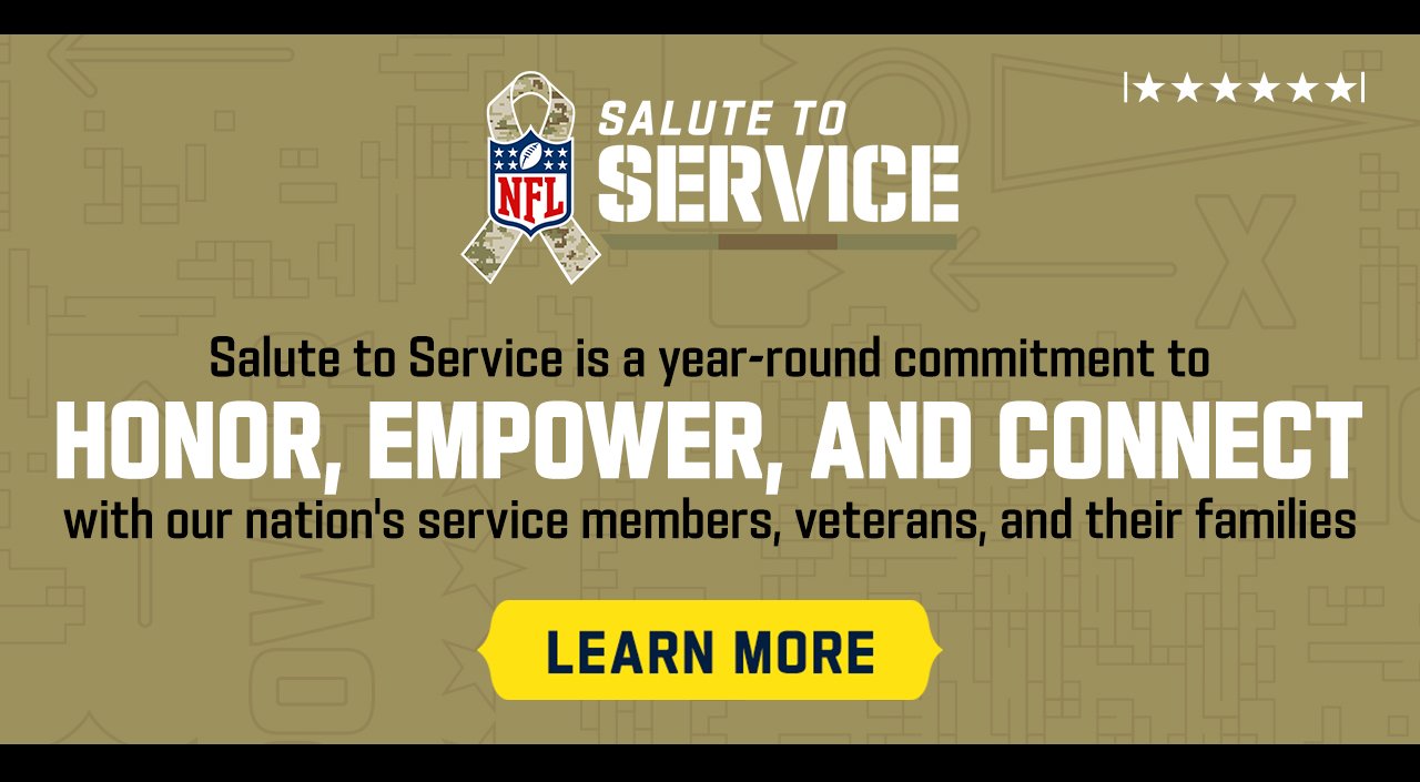 Salute To Service. Salute To Service Is A Year-Round Commitment To Honor, Empower, And Connect With Our Nation's Service Members, Veterans, And Their Families. Learn More. 