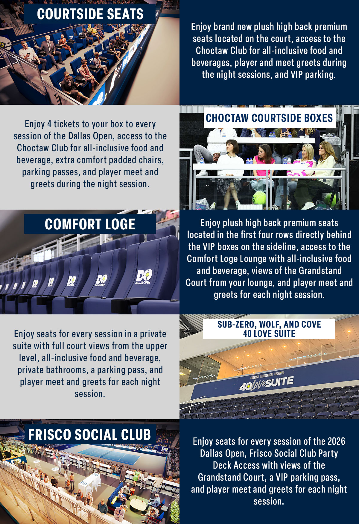 Dallas Open Premium Seating