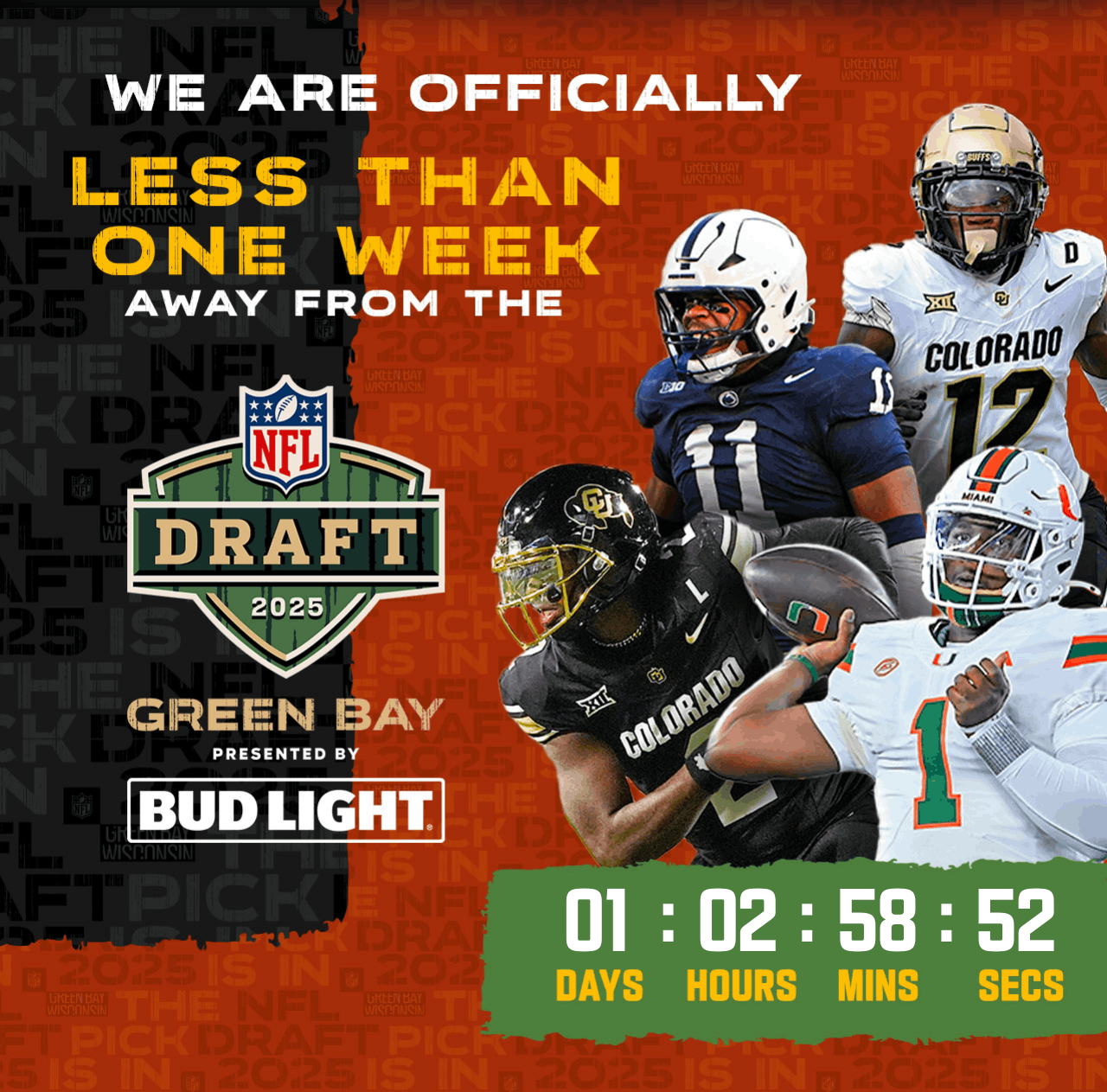 We Are Officially 1 Week Away From The 2025 NFL Draft Presented By Bud Light