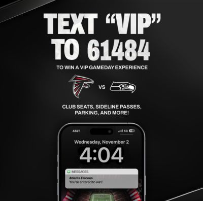 Text VIP to 61484 to Win a VIP Gameday Experience