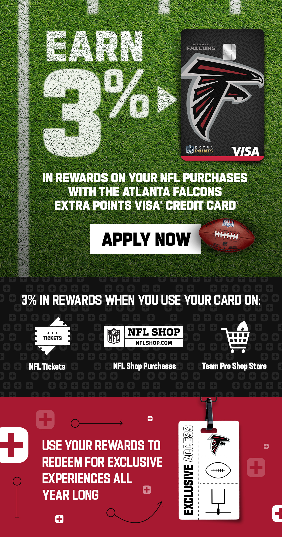 Earn 3% in Rewards on Your NFL Purchases With the Atlanta Falcons Extra Points Visa Credit Card