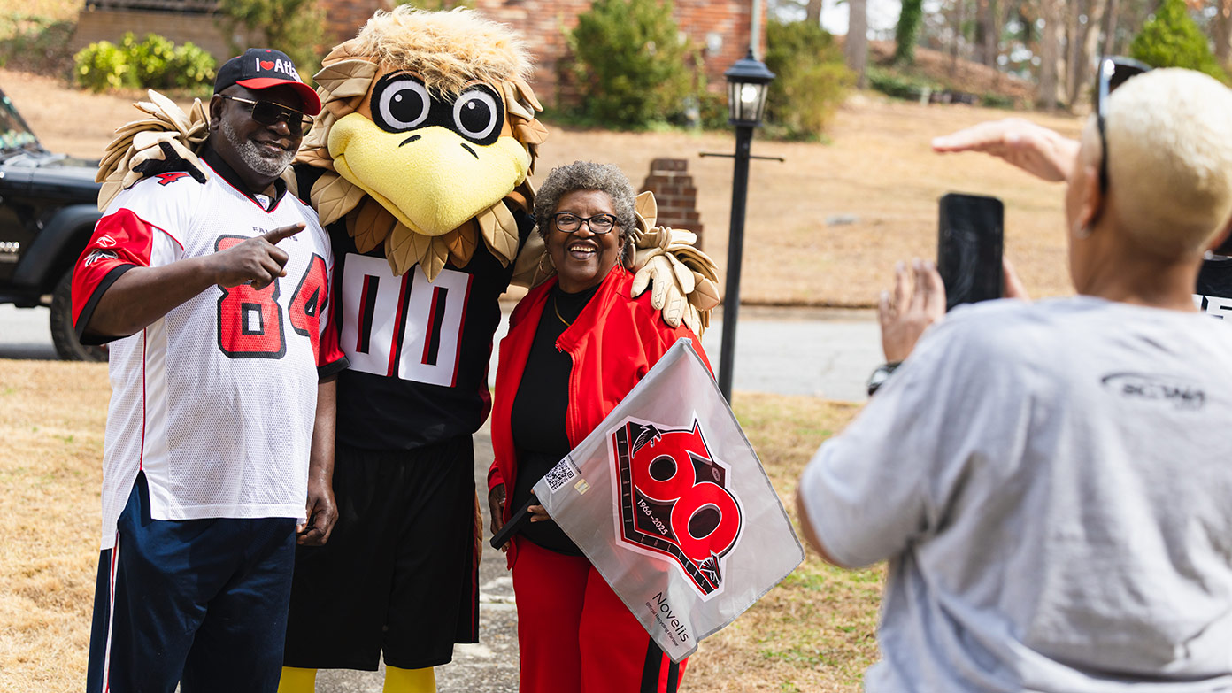 Spice up your next event with the addition of the world's greatest mascot, Freddie Falcon!