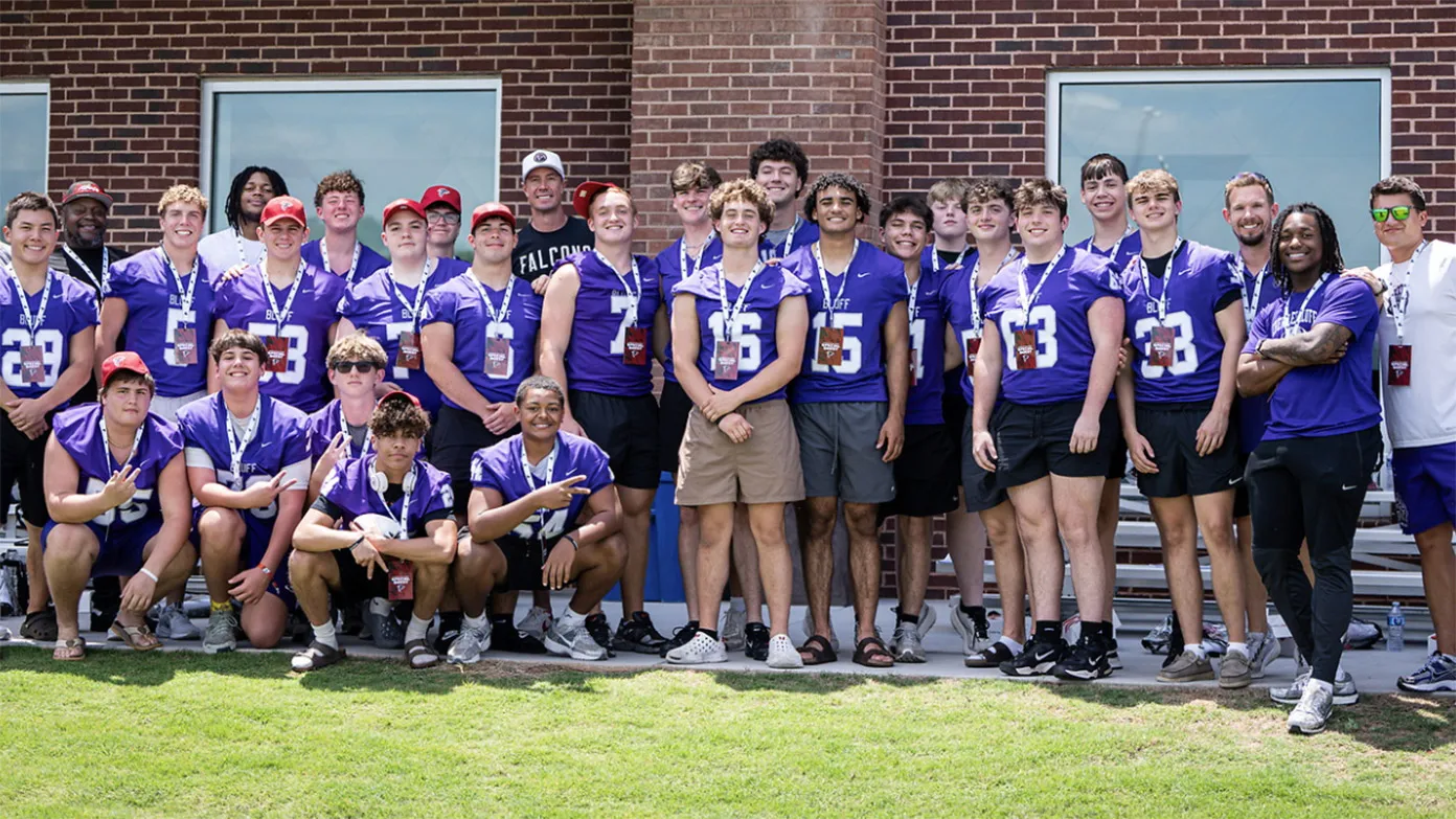 Cherokee Bluff High School student athletes posing