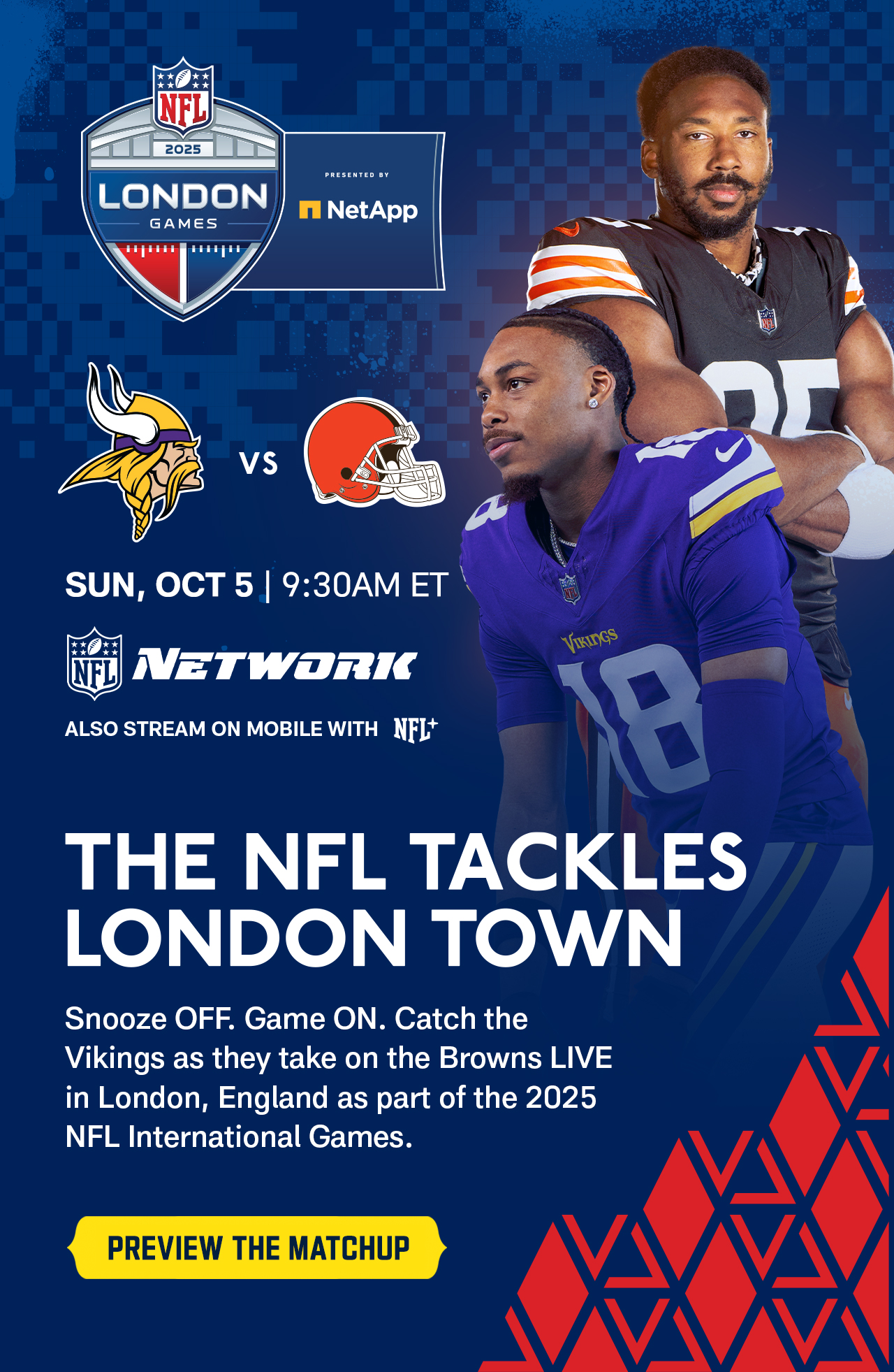Vikings vs Browns - Sunday October 5th @ 9:30am ET - Preview The Matchup