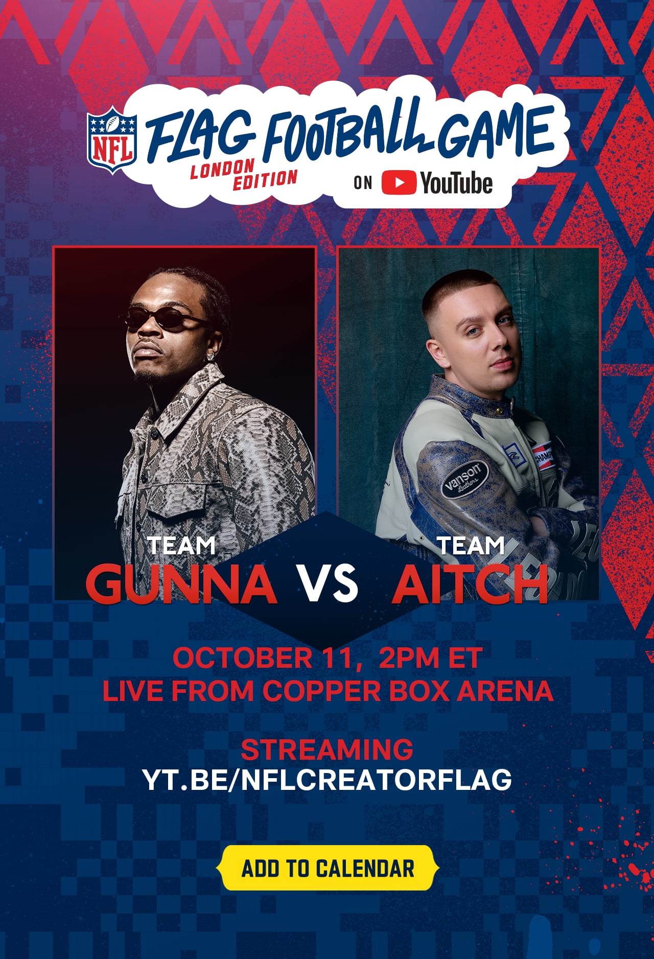 Flag Football Game: London Edition - October 11th @ 2pm ET - Stream Live