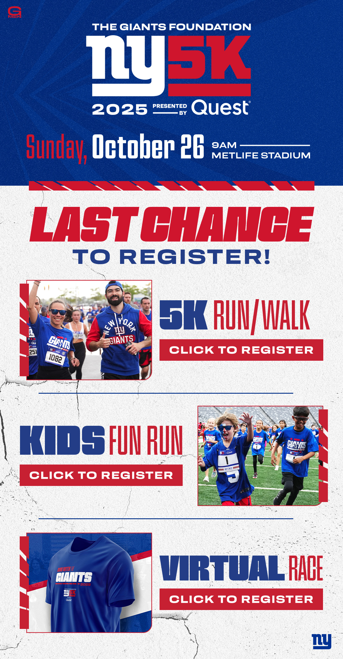 NY Giants 5k Registration