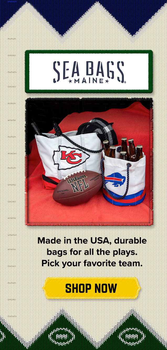 Made in the USA, durable bags for all the plays. Pick your favorite team.