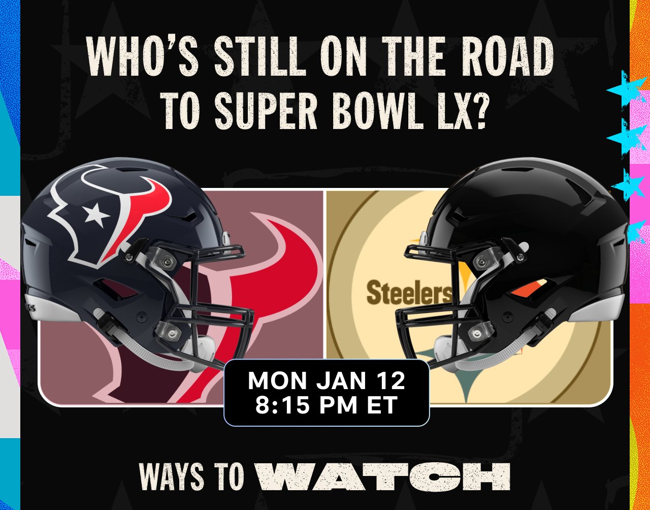 Who's Still On The Road To Super Bowl LX? Mon Jan 12 8:15PM ET. Ways To Watch.
