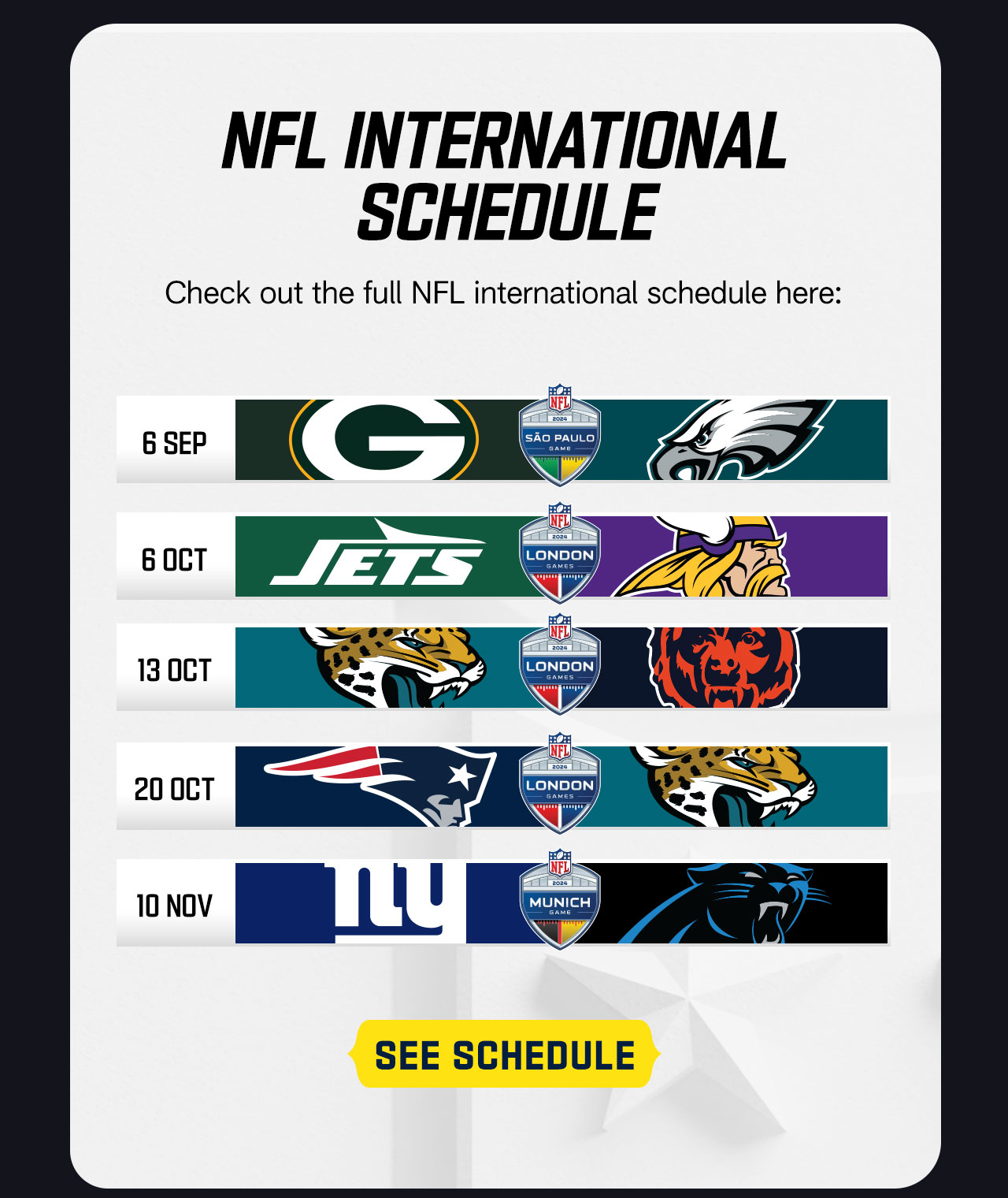 NFL International Schedule