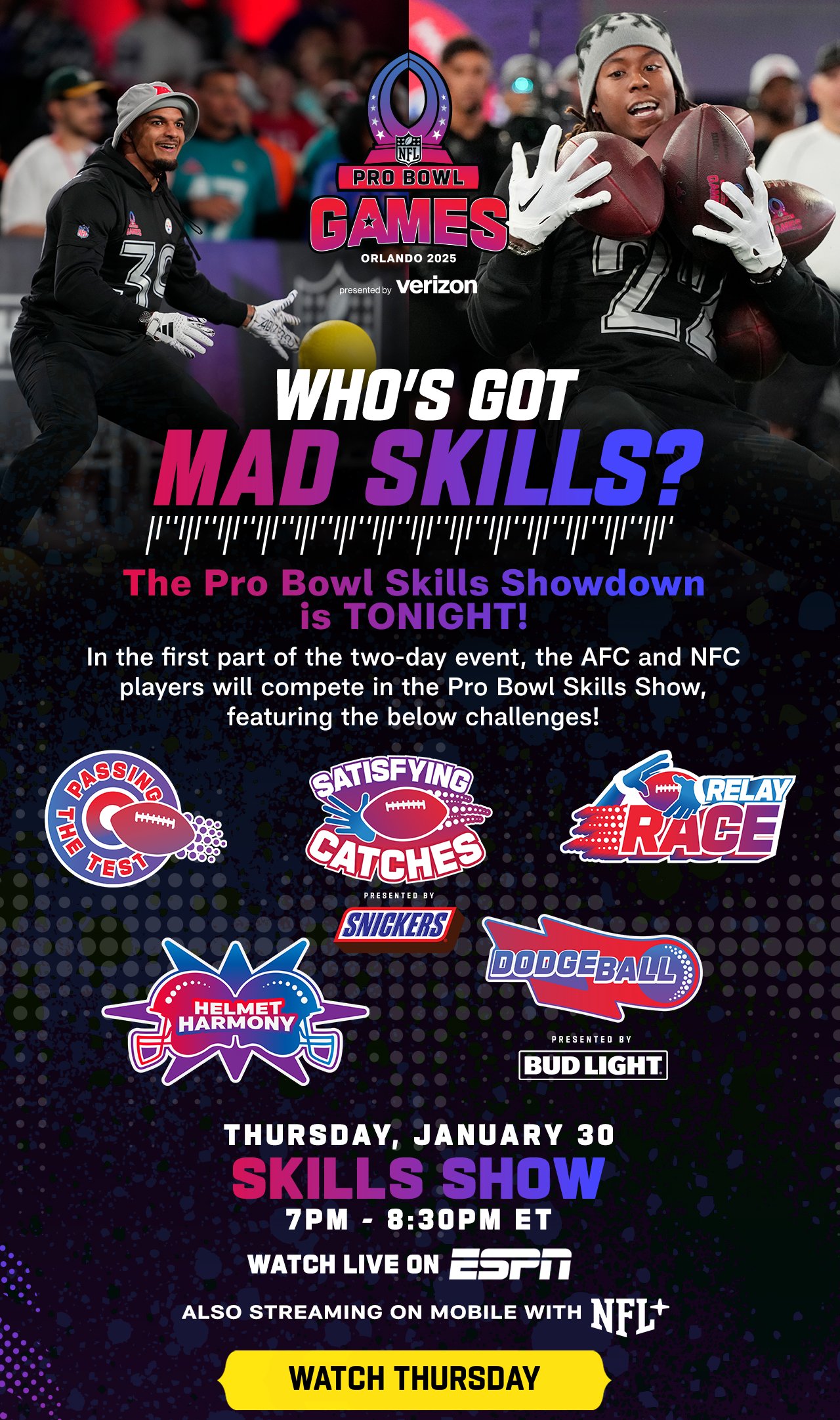 Who's Got Mad Skills? The Pro Bowl Skills Showdown is TONIGHT!