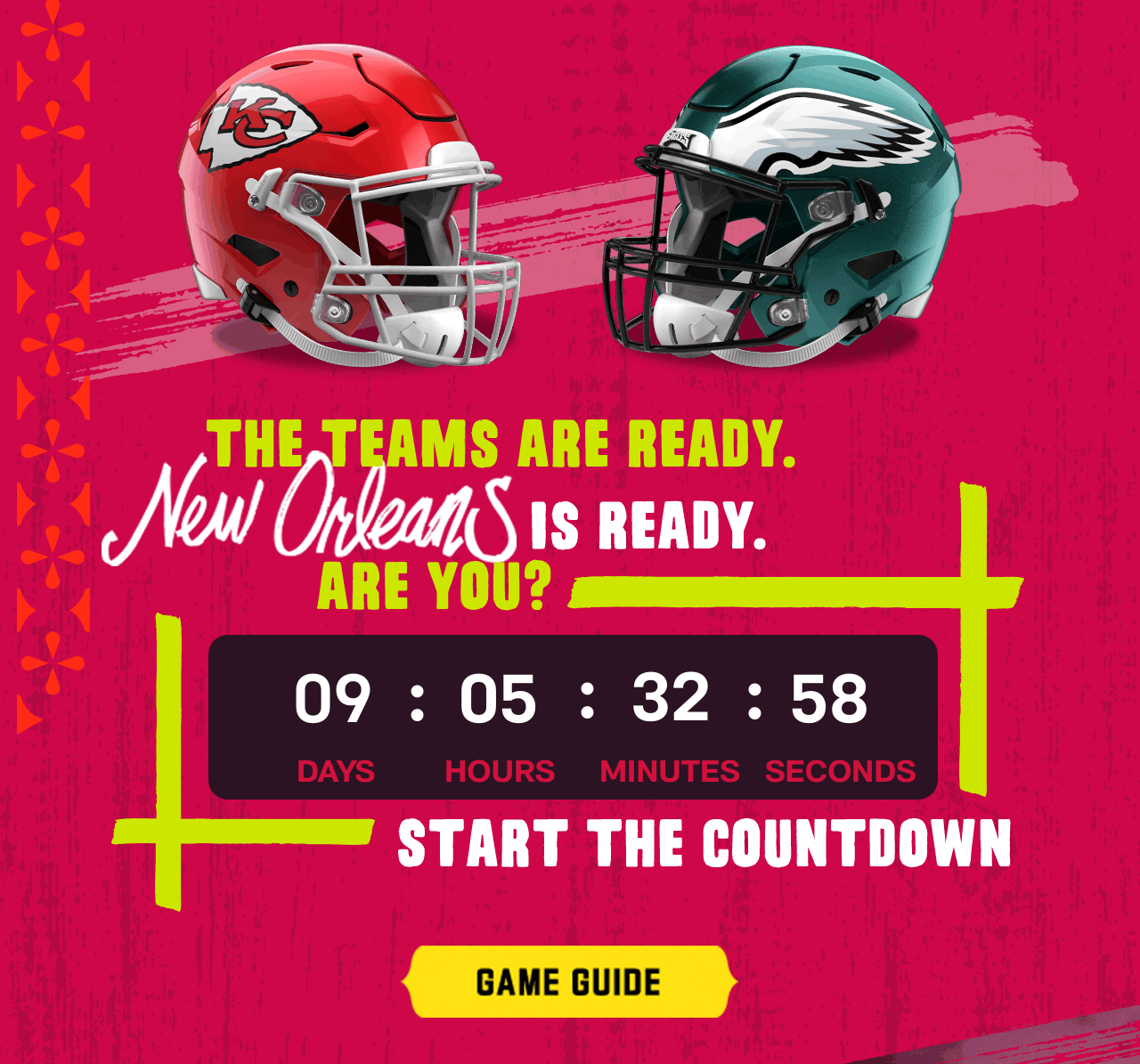 The Teams Are Ready. New Orleans Is Ready. Are You? Start The Countdown - Game Guide