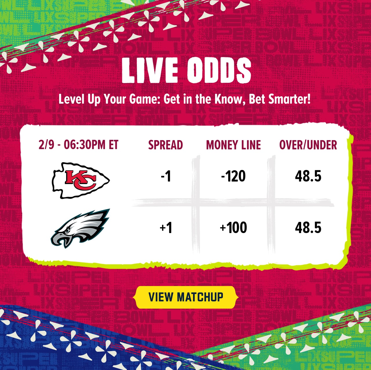 Live Odds Level Up Your Game: Get in the Know, Bet Smarter! - View Matchup