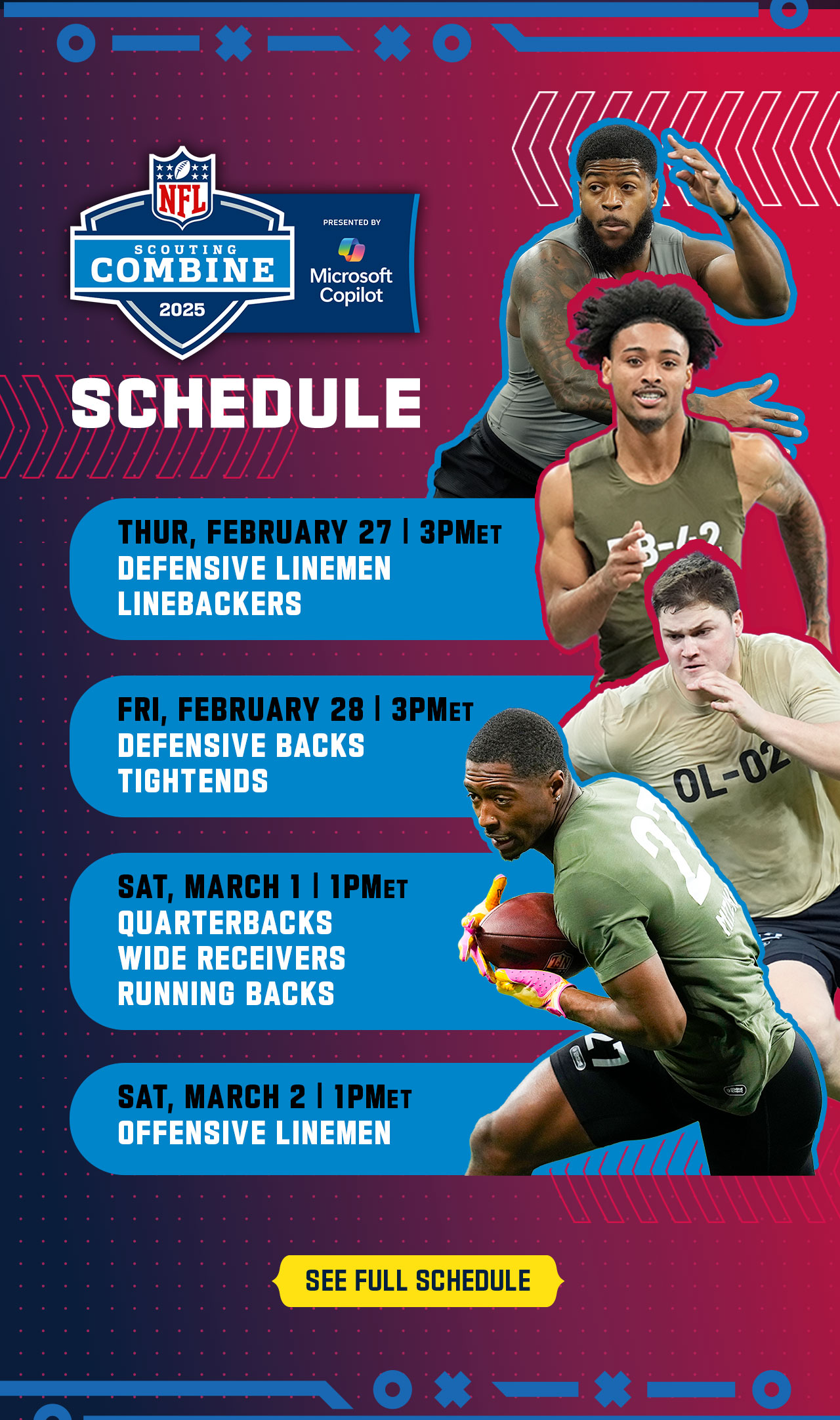 2025 NFL Scouting Combine - See Full Schedule