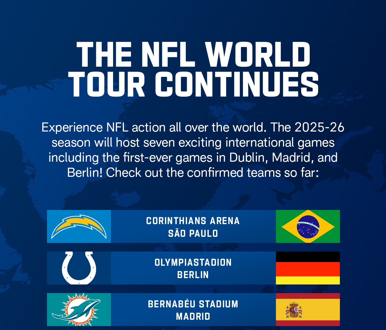 The NFL World Tour Continues